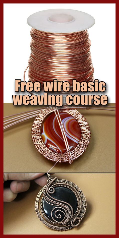 Men Gold Jewelry, Basic Weaving, Wire Weaving Techniques, Wire Weaving Tutorial, Copper Wire Art, Wire Jewelry Patterns, Wire Wrapped Stone Jewelry, Wire Wrap Jewelry Designs, Wire Wrapped Jewelry Diy