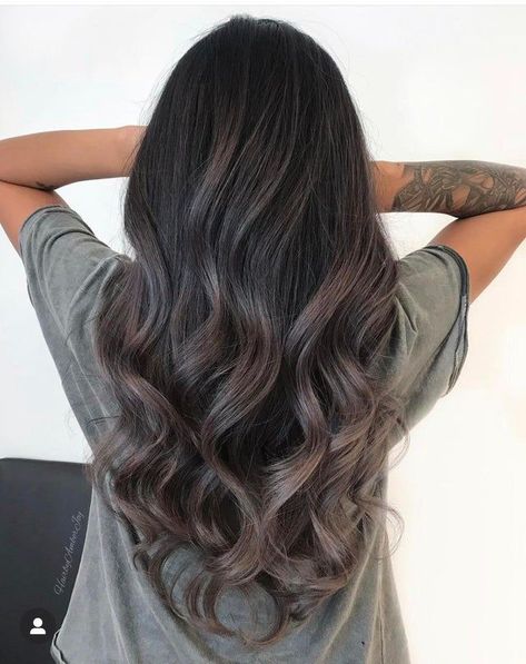 Solid Dark Brown Hair, Dark Brown Hair Balayage, Ash Brown Hair Color, Black Hair Balayage, Ash Brown Hair, Ash Hair Color, Brown Hair Dye, Dark Hair With Highlights, Brown Hair Balayage