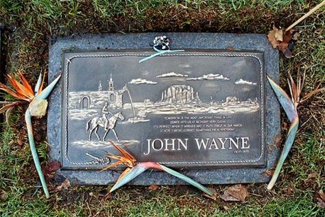 Actor John Wayne's grave was unmarked for almost 20 years. David Mcnew/Getty Images July Activities, Hi Quotes, Nick Offerman, Famous Graves, Newport Beach California, Ron Swanson, Actor John, Important Things In Life, American Icons