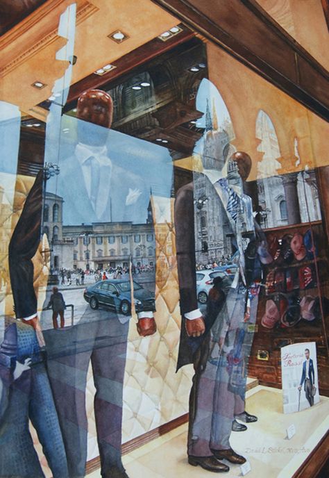 Reflecting on Reflections - American Watercolor Reflection Drawing, Window Reflection, Reflection Painting, Gcse Art Sketchbook, Reflection Art, Mirror Reflection, Store Window, Mirror Shop, Gcse Art