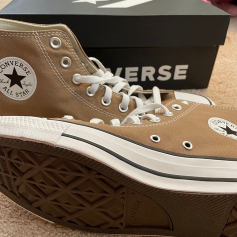 Light Brown Converse, Brown Converse, Converse Chuck 70, Chuck 70, Fall Fits, Chuck Taylor Sneakers, Shoe Game, Nice Shoes, Converse Sneaker