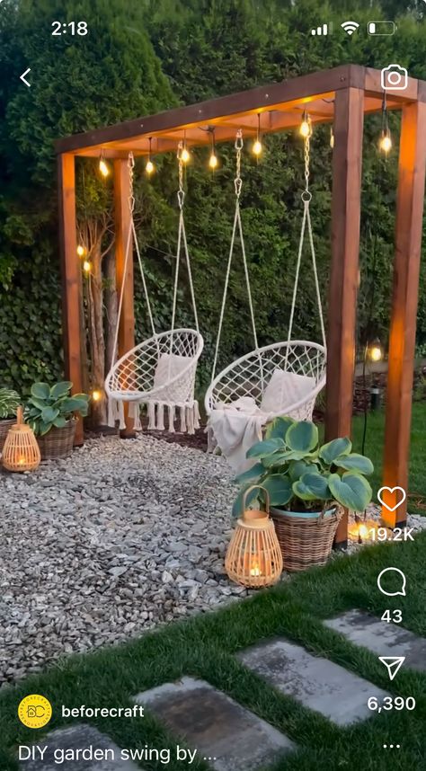 Ranch Garden, Backyard Goals, Fence Privacy, Backyard Swings, Backyard Renovations, Garden Swing, Have Inspiration, Backyard Inspiration, Swing Chair