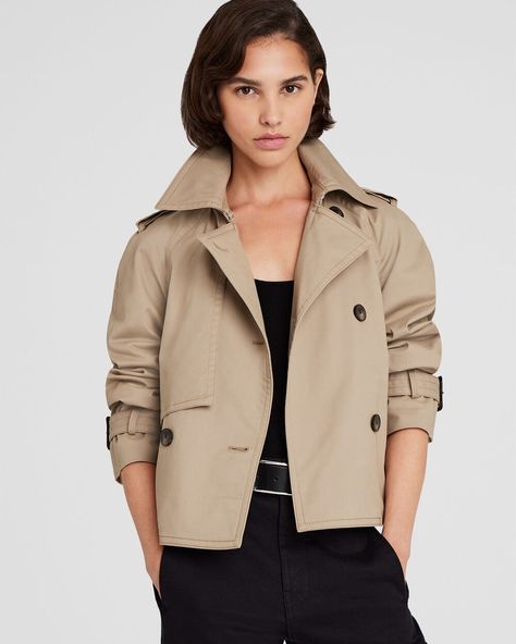 Cropped Trench Crop Trench Coat, Trip To Boston, Cropped Trench Coat, Matching Sets Outfit, Trench Jacket, Mother Denim, How To Wear Scarves, Blazer And Shorts, Light Sweater