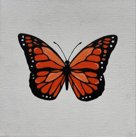 Butterfly Art Sketch, Orange Butterfly Painting, Easy Butterfly Drawing, Artist Van Gogh, Vinyl Art Paint, Butterfly Art Drawing, Butterfly Sketch, Disney Canvas Art, Disney Canvas