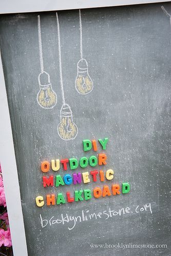 Kids Outdoor Playhouse, Chalkboard Diy, Kids Playhouse Outdoors, Outdoor Chalkboard, Chalkboard Wall Bedroom, Kids Chalkboard, Outdoor Playhouse, Magnetic Chalkboard, Sensory Garden