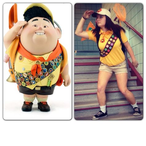 Home made Halloween costume! Russell from the cartoon Up! Russel Costume, Dyi Costume, Cartoon Up, School Halloween Costumes, Halloween Costumes 2014, Movie Character Costumes, Halloween Parejas, Halloween Office, Crochet Costumes