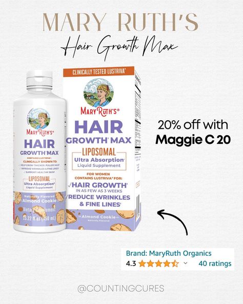 If you want improved hair growth and thicker hair, you should try Mary Ruth's Hair Growth Max! Visible results in as few as 3 weeks! Use my code MAGGIE C 20 to get 20% off! #nutritionalsupplement #healthyliving #multivitamins #antiaging Click the link to shop! Mary Ruth, Hair Growth Women, Liquid Supplements, Thicker Fuller Hair, Thicker Hair, Hair Vitamins, Fuller Hair, Women's Hair, Selling Products