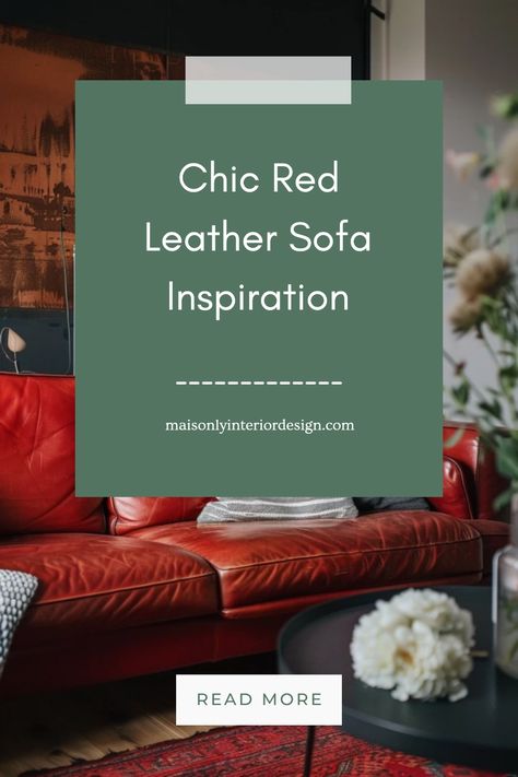 Transform your living room with stunning red leather sofa designs that offer both elegance and comfort. These striking ideas can infuse your space with personality, making it the focal point of any chic interior. Whether you prefer contemporary or classic styles, a red leather sofa can bring a fresh burst of color to your home decor. Browse through our collection of ideas that showcase combining decor elements, colorful accessories, and thoughtfully curated furniture for a sophisticated living environment. Get ready to transform your canvas into a vibrant retreat. Red Leather Sofa Living Room Ideas, Living Room With Red Couch, Burgundy Leather Couch, Living Room With Red Sofa, Red Leather Sofa Living Room, Leather Sofa Living Room Ideas, Red Chesterfield Sofa, Leather Couch Decorating, Leather Sofa Decor