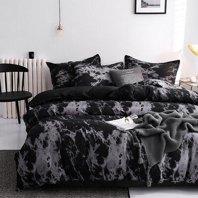 Simple Bedding Sets, Black Bed Set, Modern Comforter, Black Duvet, Black Duvet Cover, Bed Quilt Cover, Comforter Bedding Sets, Simple Bed, Quilted Duvet Cover