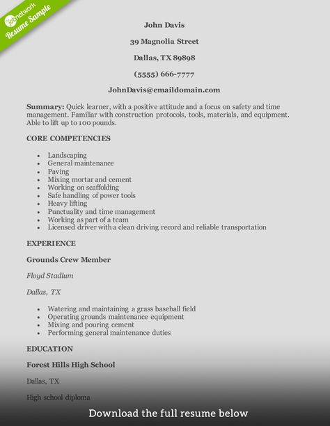 How to Write a Perfect Construction Resume (Examples Included) Construction Resume, Customer Service Resume, Business Analyst Resume, Administrative Assistant Resume, Free Resume Examples, Job Resume Samples, Write A Resume, Resume Guide, Resume References