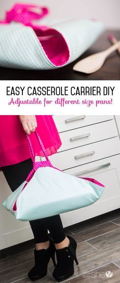 DIY and Crafts. Sew this Easy Casserole Carrier - adjustable for different size pans. Casserole Carrier, Sewing To Sell, Crafts To Make And Sell, Easy Casserole, Sewing Projects For Beginners, Easy Sewing Projects, Diy Sewing Projects, Love Sewing, Sewing Gifts