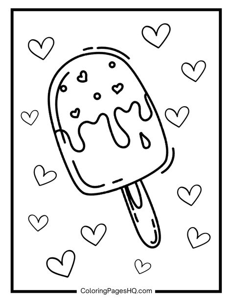 Ice cream bar with sprinkles Popsicle Coloring Page Free Printable, Ice Cream Coloring Page Free Printable, Ice Cream Cone Coloring Sheet, Coloring Pages Ice Cream, I’ve Cream Coloring Page, Ice Cream Coloring, Ice Cream Coloring Pages, Ice Cream Sprinkles, Delicious Ice Cream