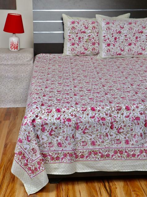 Hello Visitors, MHTINDIAHOMEDECOR WELCOMES YOU!! Product Details : Product Name : Hand Block Printed Cotton Bedsheet Material : 100% cotton , Export Quality Cotton Size : Offering 2 size ; 90*108 108*108`` Traditional Jaipuri Hand Block Printed Cotton Bedsheets Note : International Buyers Are Responsible For Custom Duties By their Country. Thanks For visiting Have a nice day Bollywood Style Block Print Dupatta, Patch Work Bedsheets Design, Sindhi Bedsheet Design, Block Printing Bedsheet, Jaipuri Bedsheets Cotton, Printed Bedsheets, Indian Bedroom, India Home Decor, Cotton Bedsheets