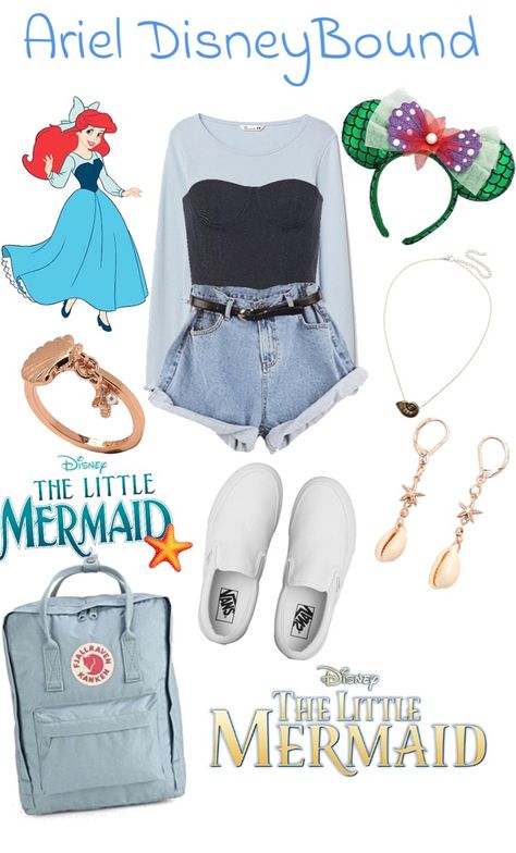 Ariel Disney Bounding, Ariel Outfit Ideas Disneybound, Disney Bound Little Mermaid, Disney Ariel Outfits Women, Disney Bonding, Little Mermaid Disneybound, Disneybound Outfits Ariel, Mermaid Disneybound, Casual Disney Outfits