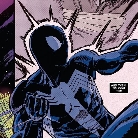 Black Spiderman Comic, Symbiote Spiderman Icon, Spiderman Comic Pfp, Symbiote Spiderman Pfp, Spiderman Comic Panels, Venom Pfp, Black Suit Spiderman, Icon Spiderman, Spidey Icon