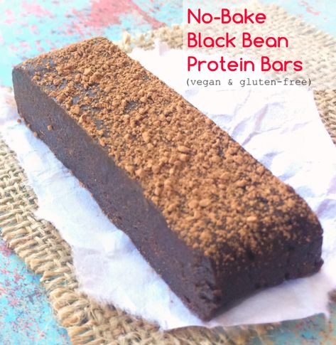 No-Bake Chocolate Black Bean Protein Bars (vegan+gluten-free) | power hungry Black Bean Protein, Plant Snacks, Protein Bars Vegan, Monkey Balls, Gf Snacks, Protein Dessert, Low Calorie Protein, Healthy Slice, Cholesterol Recipes