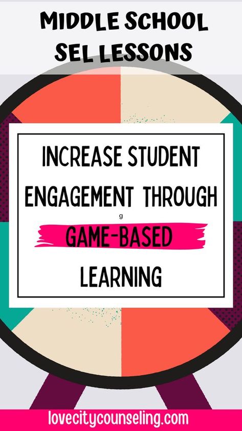 Looking for ways to engage and excite middle school students during you SEL Lessons? Game-based learning is the way to go. Maybe you’re a middle school counselor who delivers guidance lessons to classes throughout the year. Maybe you’re a classroom teacher expected to deliver SEL instruction. Or maybe you teach an SEL elective to all students. Read all about how to increase middle school student engagement during your SEL Lessons or counseling guidance lessons with game-based learning Sel Projects, Middle School Sel, Middle School Games, Middle School Counselor, School Counseling Office, School Counseling Activities, Middle School Counseling, Guidance Lessons, Game Based Learning