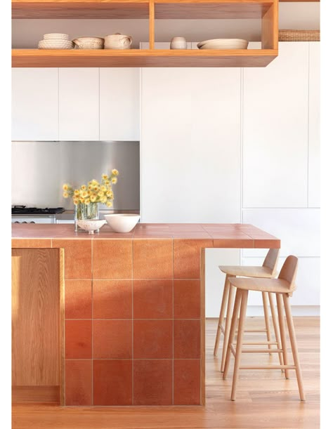 Elevated Walkway, Kitchen Benchtops, Tile Countertops, Interior Design Awards, Terracotta Tiles, Kitchen Reno, Queensland Australia, Kitchen Tiles, Sunshine Coast