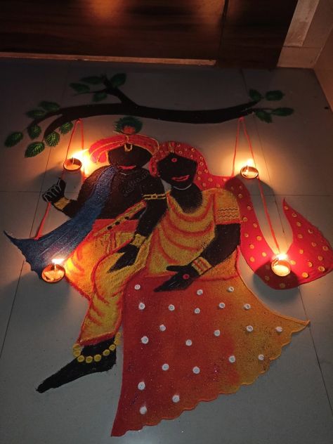 Rangoli Designs Of Radha Krishna, Rangoli Designs God Krishna, Cartoon Rangoli Designs Latest, Radhakrishna Rangoli, Rangoli Radha Krishna, Radha Rangoli, Lord Krishna Rangoli, Hard Rangoli Designs For Diwali, Radhe Krishna Rangoli