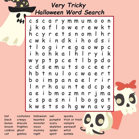 Anime Word Search, Hello Kitty Word Search, Halloween Printable Activities, Halloween Labels Printable, Hello Kitty Book, Halloween Word Search, Skull Coloring Pages, Character Words, Halloween Labels