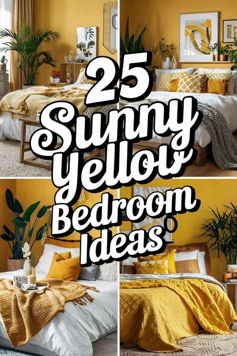 Cozy Yellow Home Bedroom Ideas for Relaxation 2 Yellow Paint Bedroom, Yellow And Gray Bedroom Ideas, Yellow Wall Bedroom, Yellow Bedroom Decor Ideas, Home Bedroom Ideas, Yellow Bedrooms, Yellow Girls Bedroom, Yellow Gray Bedroom, Yellow Bedroom Walls