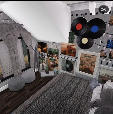 Bloxburg Music Room Ideas, Bloxburg Designs, Bloxburg Decor, Bloxburg Homes, Bloxburg Cottage, Bloxburg Rooms, Roblox Hacks, Blox Burg, Music Bedroom