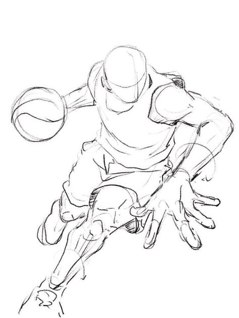 Sport Drawing Reference, Basketball Art Reference, Running From Behind Reference, Hands In The Air Pose, Basketball Reference Pose, Foreshortening Poses Drawing, Basketball Poses Drawing, Running Poses Drawing, Basketball Drawings Sketches