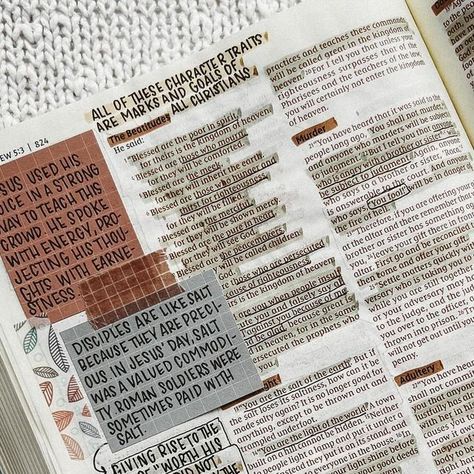 Beatitudes Bible Journaling, Niv Journaling Bible, Mildliner Highlighters, The Beatitudes, The Gospels, Bible Study Tips, Study Scripture, Daily Word, Bible Study Journal