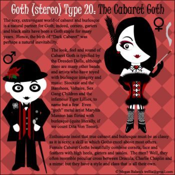 Goth Type 20: The Cabaret Goth by Trellia Cabaret Goth, Dresden Dolls, Types Of Goth, Goth Subculture, Victorian Goth, Goth Girl, Gothic Clothing, Psychobilly