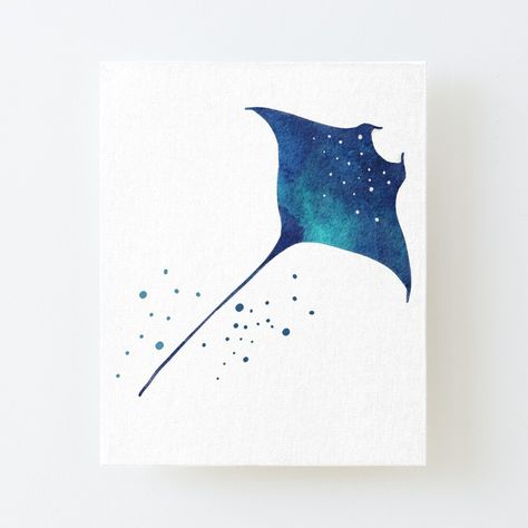 Get my art printed on awesome products. Support me at Redbubble #RBandME: https://www.redbubble.com/i/canvas-print/Dotted-Stingray-by-urbanlegendsl/143332723.56DNM?asc=u Manta Ray Watercolor Paintings, Mantaray Painting, Manta Ray Painting, Manta Ray Watercolor, Stingray Painting, Manta Ray Art, Pun Card, Painted Shells, Small Drawings