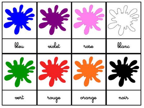 Alors pour répondre à la demande de Priscilla, voici les cartes des couleurs en version française.       Télécharger les cartes (pdf) French Worksheets, Montessori Math, Montessori Education, Petite Section, Fun Worksheets, Shapes For Kids, Teaching French, Learn French, St Joseph