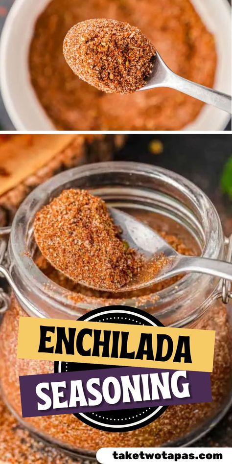 If you are in the mood for Mexican food tonight, make it extra special with homemade enchilada seasoning! Great for pork, beef, or chicken enchiladas. Chicken Enchiladas Seasoning, Enchilada Spice Mix Recipe, Enchilada Seasoning Recipe Dry, Home Made Spice Mixes, Enchiladas Seasoning, Enchilada Seasoning Recipe, Mexican Seasoning Recipe, Mexican Chicken Seasoning, Enchilada Seasoning