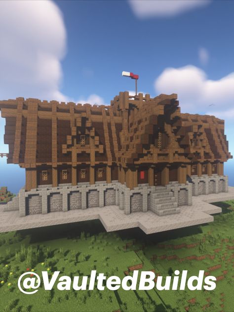 Minecraft Medieval, Minecraft City, Minecraft House Designs, Minecraft Creations, Medieval Town, Minecraft Houses, Town Hall, City Hall, Vikings