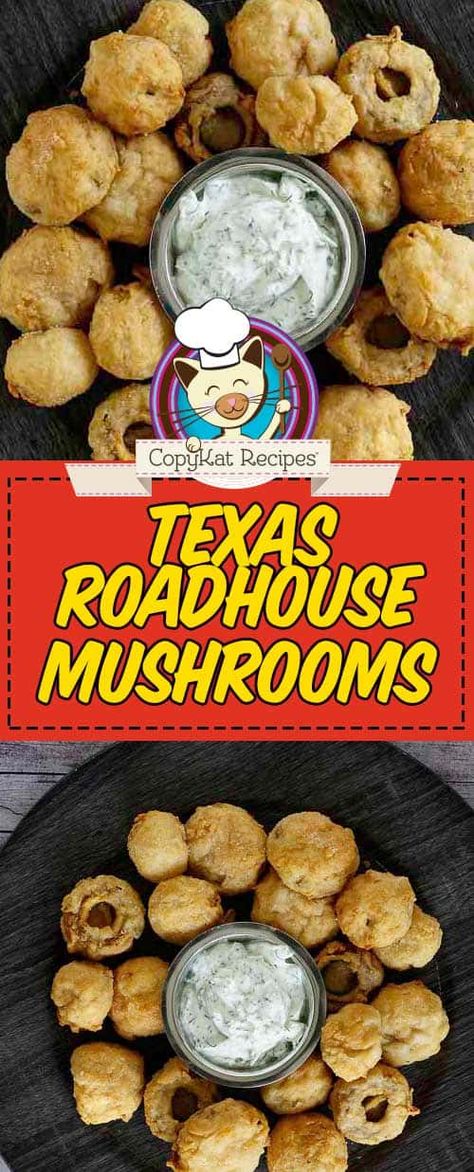 Make the best fried mushrooms with this easy Logan's Roadhouse copycat recipe. The batter is what makes these deep fried mushrooms taste so good. #mushrooms. #mushroomrecipes #appetizerideas #copycat #copycatrecipes #partyfoods #gameday #footballfood Texas Roadhouse Mushrooms, Deep Fried Mushrooms, Logans Roadhouse, Fried Mushroom Recipes, Fried Mushrooms, Copykat Recipes, Texas Roadhouse, Copycat Restaurant Recipes, Finger Food Appetizers