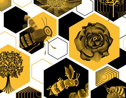 Bees Graphic Design, Bee Graphic Design, Honeycomb Illustration Design, Bee Exhibition, Bee Infographic, Bee Illustration Graphic Design, Bee Infographic Design, Bee Positive, Bee Conservation