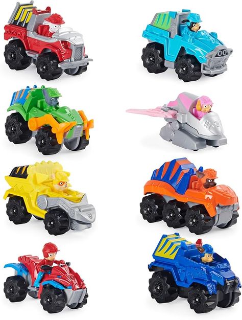 Amazon.com: PAW Patrol, True Metal Dino Rescue Gift Pack of 8 Collectible Die-Cast Vehicles, 1:55 Scale : Everything Else Paw Patrol Rescue, Dinosaur Toys For Kids, Paw Patrol Toys, Bunny Coloring Pages, Bean Bag Chair Kids, Rescue Vehicles, Baby Birthday Party, Dinosaur Toys