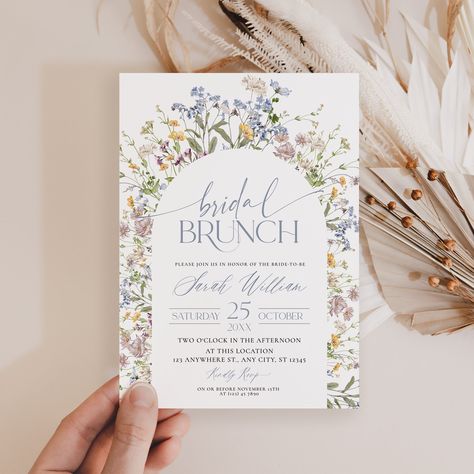 Wildflower Bridal Brunch Invitation, Wildflower Bridal Shower Brunch Invitations Editable Template Instant Download A022 // WHAT IS INCLUDED - Bridal Brunch Invite: 5x7 inch   - DIGITAL DOWNLOAD: Please note you will receive a PDF Instruction file. Edit your items at Corjl.com right after purchasing.  // DEMO THIS ITEM NOW Copy and paste the URL below to demo:  https://www.corjl.com/d/2LFGHG // PLEASE NOTE    * You can edit text: COLOR, FONTS, the elements is not.  Instant edit on Mobile, PC or Bridal Shower Invite Ideas, Bridal Brunch Ideas, Brunch Bridal Shower Ideas, Wildflower Bridal Shower Theme, Brunch With The Bride, Bridesmaids Brunch, Wildflower Bridal Shower, Bridal Shower Brunch Invitations, Bridal Shower Invites