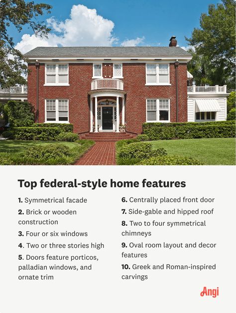 What is a Federal Style House & What You Need to Know Federal Homes Exterior, Federal Style House Plans, Federal Style Home Exterior, Federal Style House Exterior, Federal Colonial House, Federal Style House Interior, Federal Architecture, Federal Style House, 1200 Sq Ft House