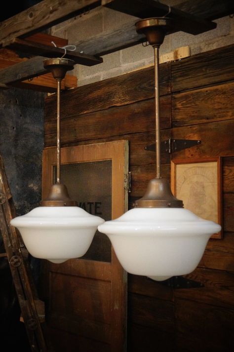 Schoolhouse Pendant Light, Schoolhouse Pendant Lights, Milk Glass Pendant Light, Glass Pendant Lighting Kitchen, Antique Pendant Light, School House Lighting, Milk Glass Lamp, Antique Light Fixtures, Victorian Kitchen