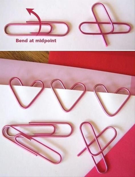 Hoe To Make Heart Paperclip Bookmarks diy craft crafts easy crafts diy crafts how to tutorials life hacks life hack Snöflingor I Papper, Escuela Diy, Kraftangan Prasekolah, Lakaran Fesyen, Paperclip Bookmarks, Diy Back To School, Kartu Valentine, Seni Dan Kraf, Kraf Diy