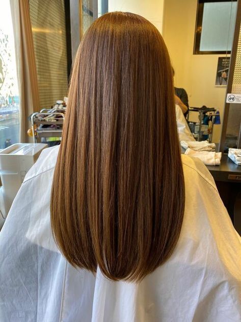 Rebond Hairstyle, Rebonded Hair, One Length Haircuts, Long Shiny Hair, Beauty Hair Color, Wine Hair, Brown Hair Inspo, Hair Color Light Brown, Light Hair Color