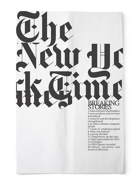 New York Times Font, Newspaper Design Layout, Newspaper Art, New York Poster, Content Design, Annual Reports, New York Times Magazine, Newspaper Design, Prints Design