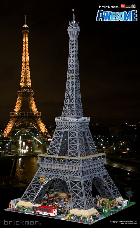 https://flic.kr/p/22kTnMp | LEGO® Brick Eiffel Tower | Builder and Designer Mark Curnow called this model "one of the toughest LEGO jobs I’ve had so far!" Lego Eiffel Tower, Lego Architecture Building, Lego Beach, Best Lego Sets, Lego Lovers, Lego Sculptures, Lego Pieces, Lego Room, Lego Architecture