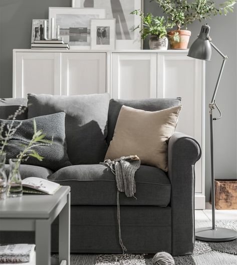 Gronlid Sofa, Ikea Bank, Grey Sofa Living Room, Grey Sofa, Grey Interior, Ikea Sofa, Ikea Home, Interior Rugs, Traditional Furniture