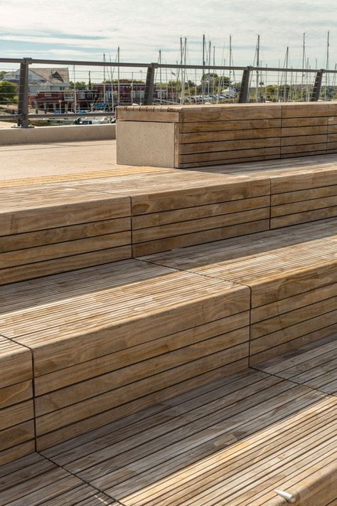 Landscape Seating, Dune Landscape, Wood Decking, World Landscape, Public Seating, Easy Landscaping, Public Realm, Landscape Architects, Traditional Landscape