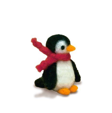 Amazon.com: Dimensions Needlecrafts Needle Felted Character Kit, Penguin: Arts, Crafts & Sewing Needle Felted Animals Christmas, Needle Felted Snowmen, Mini Needle Felting, Diy Felt Animals, Felting Diy, Felted Projects, Felt Penguin, Felted Christmas, Needle Felting Diy