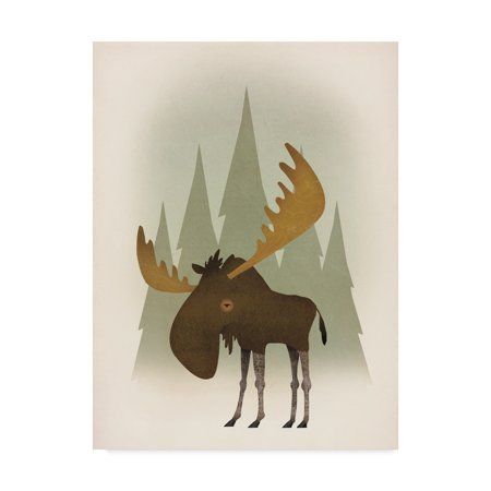 Trademark Fine Art 'Forest Moose' Canvas Art by Ryan Fowler, Size: 18 x 24, White Moose Painting, Professional Appearance, Abstract Canvas Painting, Wassily Kandinsky, Gustav Klimt, Fine Arts Posters, White Canvas, Claude Monet, Trademark Fine Art