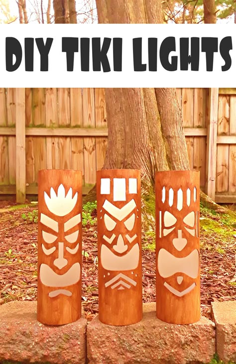 Diy Tiki Mask, Tiki Lights, Pvc Pipe Crafts, Pvc Pipe Projects, Tiki Bars, Tiki Decor, Pvc Projects, Fiesta Tropical, Tiki Mask