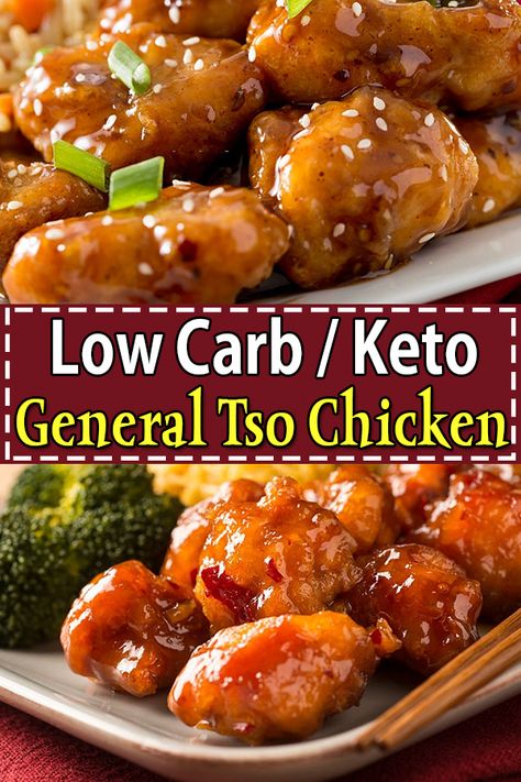 Keto General Tso Chicken, Keto Chinese, Tso Chicken, Low Carb Low Fat Recipes, General Tso Chicken, General Tso, Low Carb Chicken Recipes, Chinese Takeout, Keto Dinners