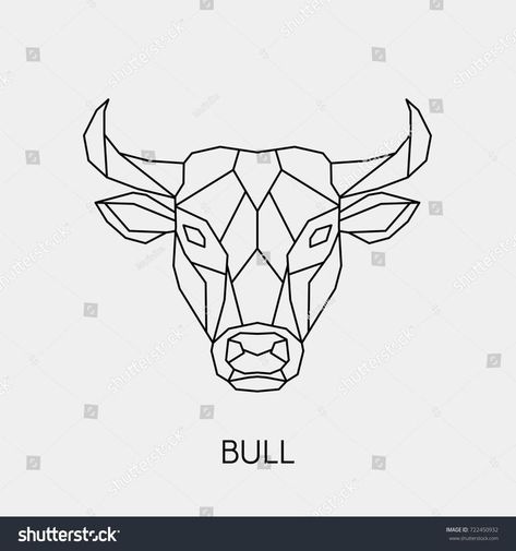 Nouveau Tattoo, Bull Tattoos, Taurus Tattoos, Geometric Design Art, String Art Patterns, Geometric Drawing, Geometric Animals, Logo Illustration, Creative Drawing